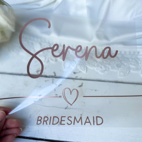 Heat Transfer Vinyl Decals for Wedding Pjs Dressing Gowns, Bridesmaid Robes & Pyjamas Iron on Stickers,  Clothing Transfers Hen Party Gifts