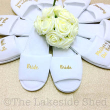 Load image into Gallery viewer, Bridal slippers • Bridal Party Slippers • Hen Party Slippers • Personalised Spa Slippers • Wedding Slippers • Spa Slippers • Bridesmaid Gift