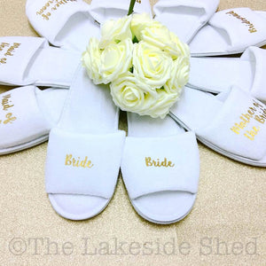 Bridal slippers • Bridal Party Slippers • Hen Party Slippers • Personalised Spa Slippers • Wedding Slippers • Spa Slippers • Bridesmaid Gift