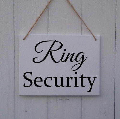 Ring Security • MDF Sign • Plaque • Wedding • Prop • Page Boy • Ring Bearer • Usher • Flower Girl • Bridesmaid • Here Comes The Bride