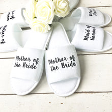 Load image into Gallery viewer, Bridesmaid Slippers • Wedding Slippers • Spa Slippers • Bridal Party Slippers • Hen Party Slippers •Personalised Slippers • Wedding Slippers