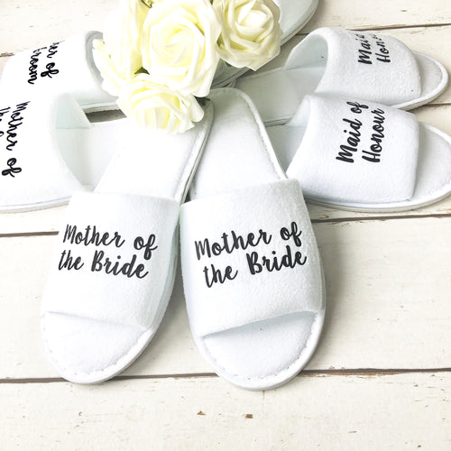 Bridesmaid Slippers • Wedding Slippers • Spa Slippers • Bridal Party Slippers • Hen Party Slippers •Personalised Slippers • Wedding Slippers