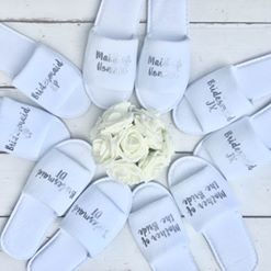 Bridal slippers • Bridal Party Slippers • Hen Party Slippers • Personalised Spa Slippers • Wedding Slippers