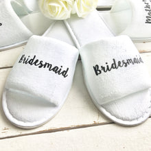 Load image into Gallery viewer, Bridesmaid Slippers Gift for Hen Party Spa Weekend or Wedding Morning