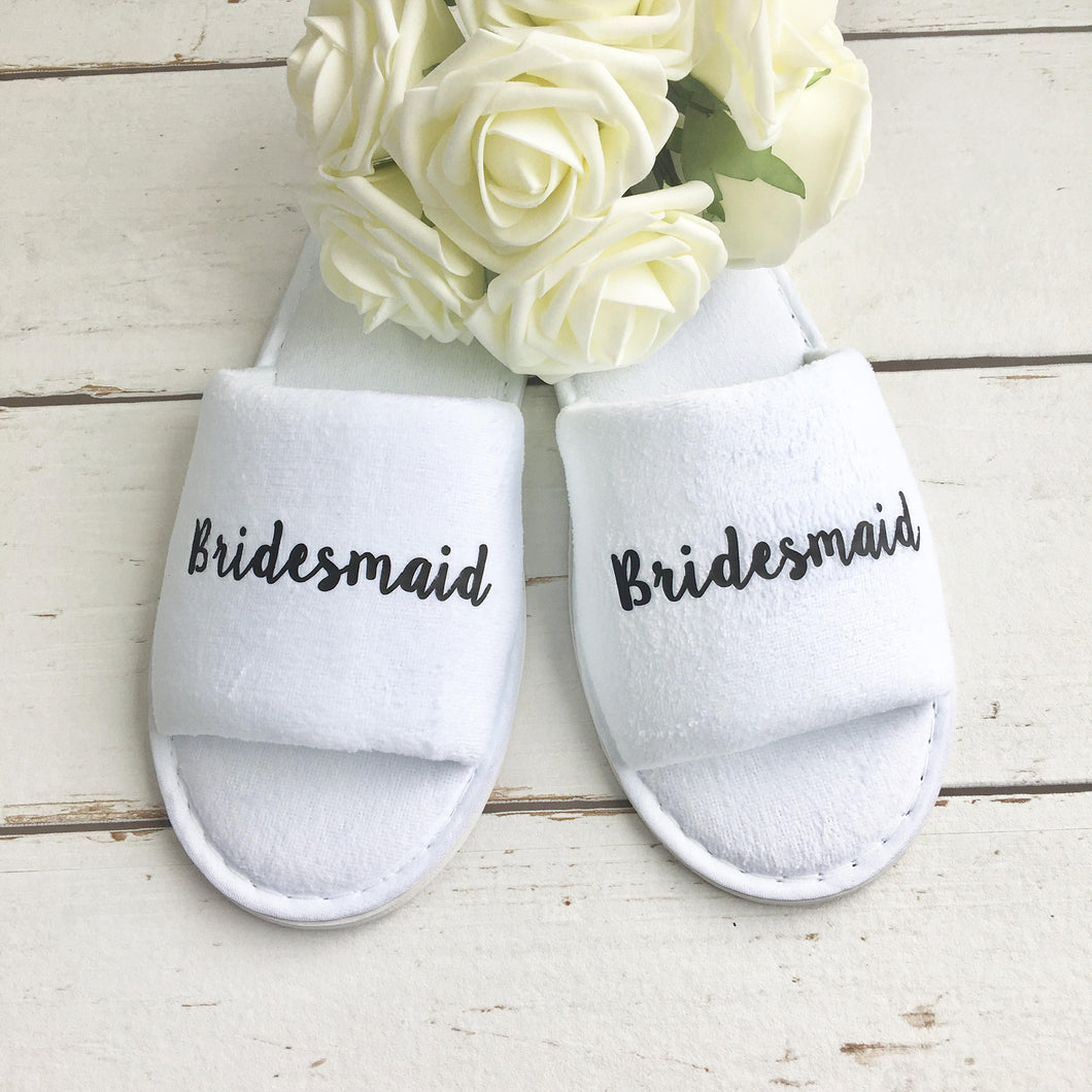 Bridesmaid Slippers Gift for Hen Party Spa Weekend or Wedding Morning