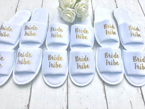 Bride Tribe Slippers • Bridesmaid slippers • Hen Party Slippers• Personalised Spa Slippers •Hen Do Slippers • Wedding Slippers •Spa Slippers