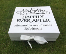 Load image into Gallery viewer, Wedding Memories Box | Wedding Keepsake Box |Mr and Mrs Gift |Mr &amp; Mrs Gift |Happily Every After |Memory Box | Wedding Gift |Cards and Gifts