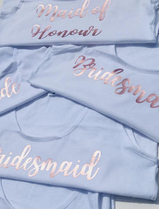 Hen Party Tops • Rose Gold Bridesmaid • Bridesmaid Tops • Hen Party Vests • Hen Do Tops • Bridesmaid Vests • Batchelorette Vest • Hen Do Tee