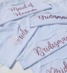 Hen Party Tops • Rose Gold Bridesmaid • Bridesmaid Tops • Hen Party Vests • Hen Do Tops • Bridesmaid Vests • Batchelorette Vest • Hen Do Tee