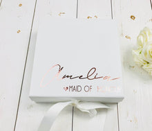 Load image into Gallery viewer, Bridesmaid Proposal Box • White Gift Box •Personalised Gift Box •Bridal Party Gift • Wedding Gift •Mother Of The Bride Gift • Thank you Gift