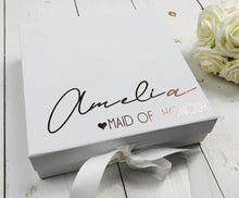 Load image into Gallery viewer, Bridesmaid Proposal Box • White Gift Box •Personalised Gift Box •Bridal Party Gift • Wedding Gift •Mother Of The Bride Gift • Thank you Gift
