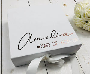 Bridesmaid Proposal Box • White Gift Box •Personalised Gift Box •Bridal Party Gift • Wedding Gift •Mother Of The Bride Gift • Thank you Gift