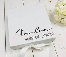 Load image into Gallery viewer, Bridesmaid Proposal Box • White Gift Box •Personalised Gift Box •Bridal Party Gift • Wedding Gift •Mother Of The Bride Gift • Thank you Gift