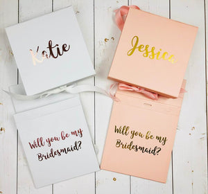 Rose Gold Will You Be My Bridesmaid Gift Box Proposal