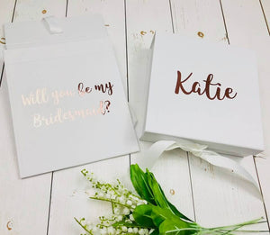 Bridesmaid Proposal Box Personalised Bridesmaid Gift Box Will You Be My Bridesmaid Hidden Message Inside Rose Gold Maid Of Honour Gift Groom