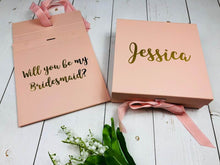 Load image into Gallery viewer, Rose Gold Bridesmaid Gift Box Will You Be My Bridesmaid Maid Of Honour Gift White Pink Gold Silver Personalised Bridesmaid Proposal Box Bridesmaid Proposal Box • White Gift Box •Personalised Gift Box •Bridal Party Gift • Wedding Gift •Mother Of The Bride Gift • Thank you Gift