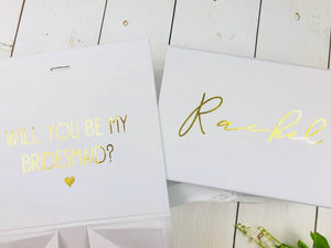 Will You Be My Bridesmaid Proposal Box • White Gift Box •Personalised Bridesmaid Gift Box • Bridal Party Gift