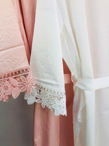 Bridal Party Getting Ready Bridesmaid Robes in Blush Pink