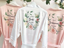 Load image into Gallery viewer, Bridesmaid Robe, Satin Lace Bridal Robe Wedding Dressing Gown
