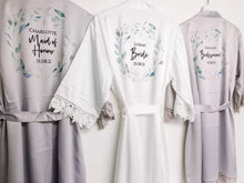 Load image into Gallery viewer, Silver Light Grey Bridal Party Robes, Satin Bridesmaid Robe
