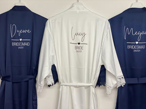 Navy Blue Bridesmaid robes, Bridesmaid Gift, Bridal Robes,