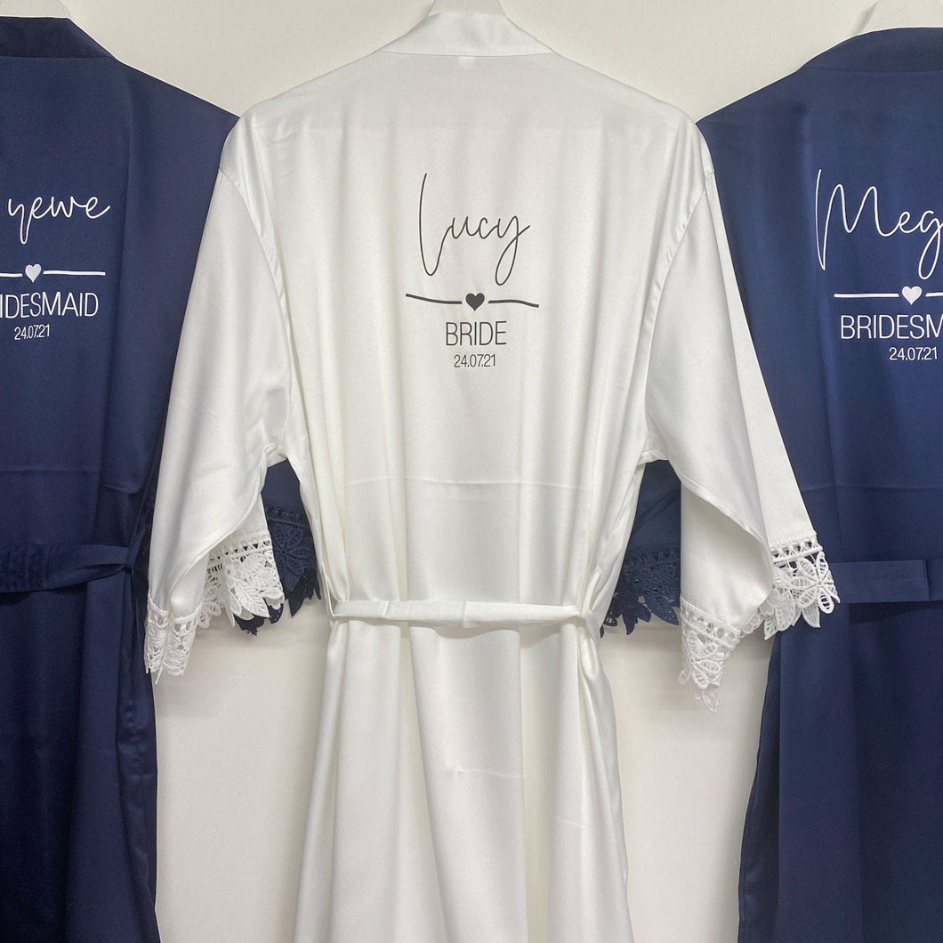 Navy Blue Bridesmaid robes, Bridesmaid Gift, Bridal Robes