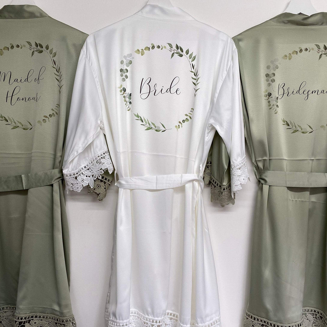 Eucalyptus Wedding Robes, Sage Green Bridesmaid Robe
