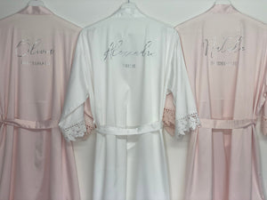 Bridal Robes, Pink and Silver Bridal Party Robes