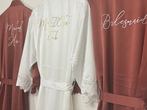 Burnt Orange Bridal Robes, Bridesmaid robes
