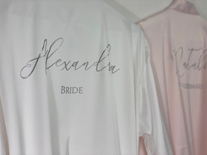 Bridal Robes, Pink and Silver Bridal Party Robes