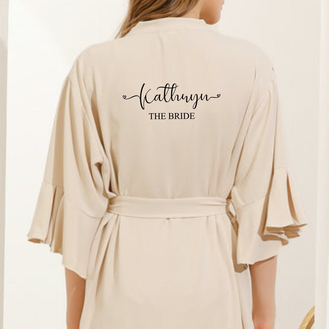 Bridesmaid Ruffle Robes, Champagne Robes, Ruffle Edge