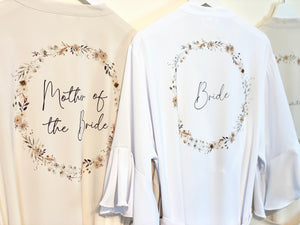 Champagne Bridesmaid Robes with Ruffle Edges